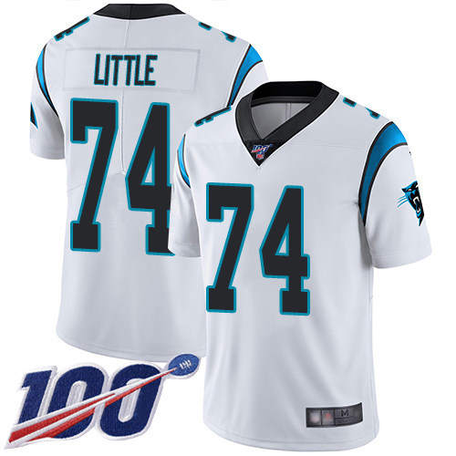 Carolina Panthers Limited White Youth Greg Little Road Jersey NFL Football #74 100th Season Vapor Untouchable